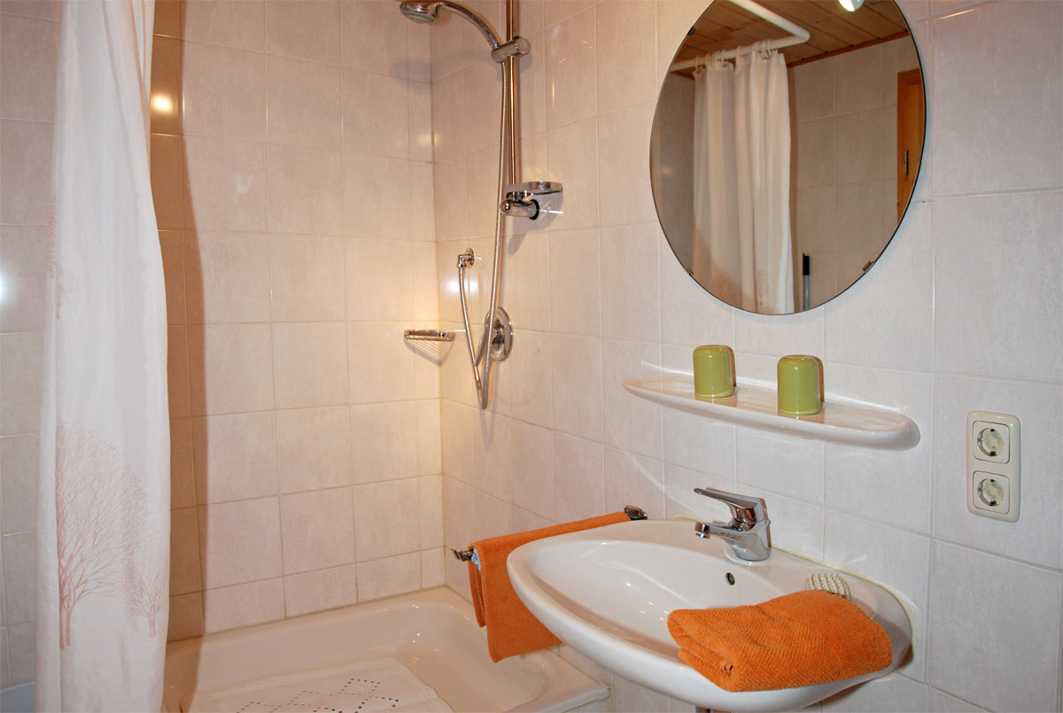 Badezimmer mit Dusche und WC